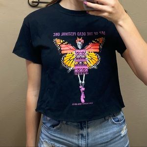 GRAPHIC CROP T SHIRT DAY OF THE DEAD